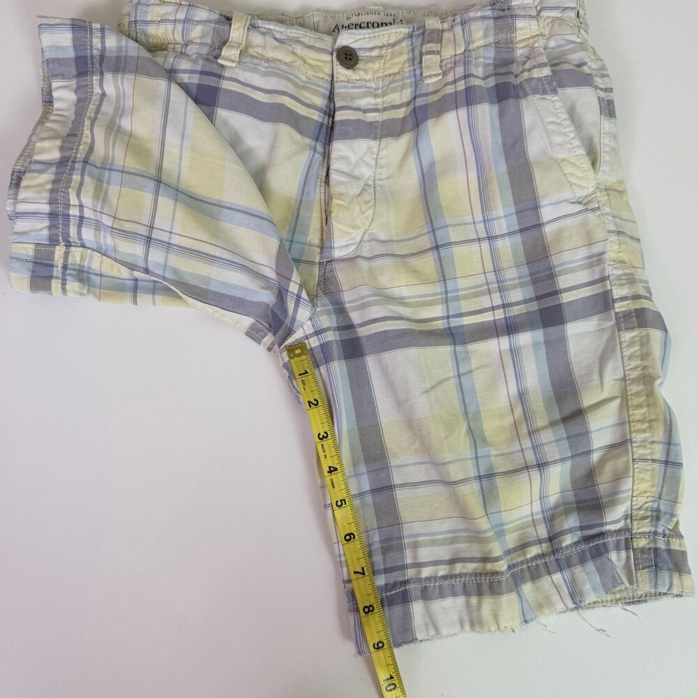 Abercrombie & Fitch Y2K Plaid Shorts Mens 30 Button Fly Madras Preppy Summer - Picture 4 of 16